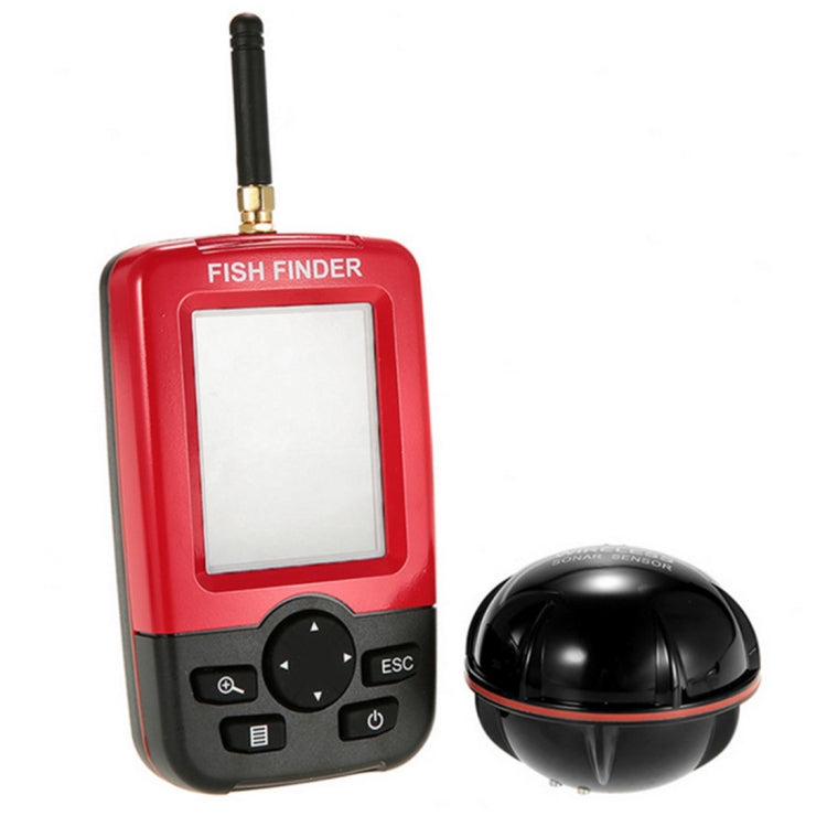 Détecteur de poissons sans fil XJ-01 Sonar 125KHz Capteur Sonar 0.6-36m Localisateur de profondeur Chercheur de poissons avec écran LCD 2.4 pouces et antenne, Capteur de température d'eau intégré, XJ-01