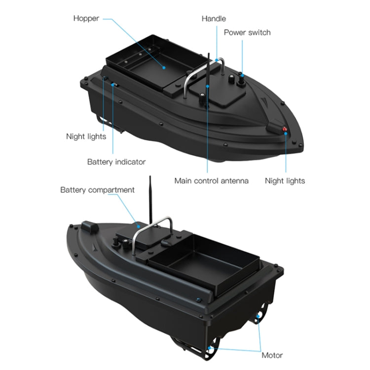 Bateau de pêche avec appât télécommandé extérieur D16B GPS à deux moteurs, prise européenne, D16B GPS (prise européenne), D16B GPS (prise américaine)
