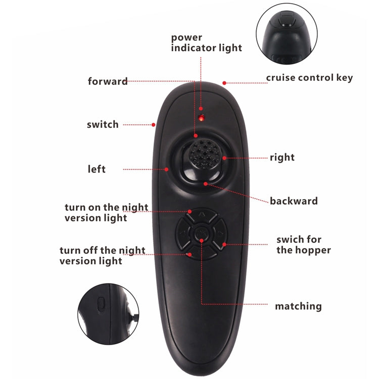 Bateau d'appât de pêche télécommandé intelligent D16, chargement 2kg, portée 500m, D16