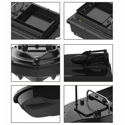 Bateau d'appât de pêche télécommandé intelligent D16, chargement 2kg, portée 500m, D16