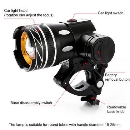 BG-1901 Bicycle USB Charging Speaker Front Lamp Multi-Function Cycling Equipment, 150LM