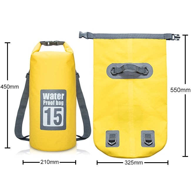 Sac étanche extérieur sec à double bandoulière, capacité : 15L, 15L