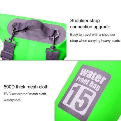 Sac étanche extérieur sec à double bandoulière, capacité : 15L, 15L