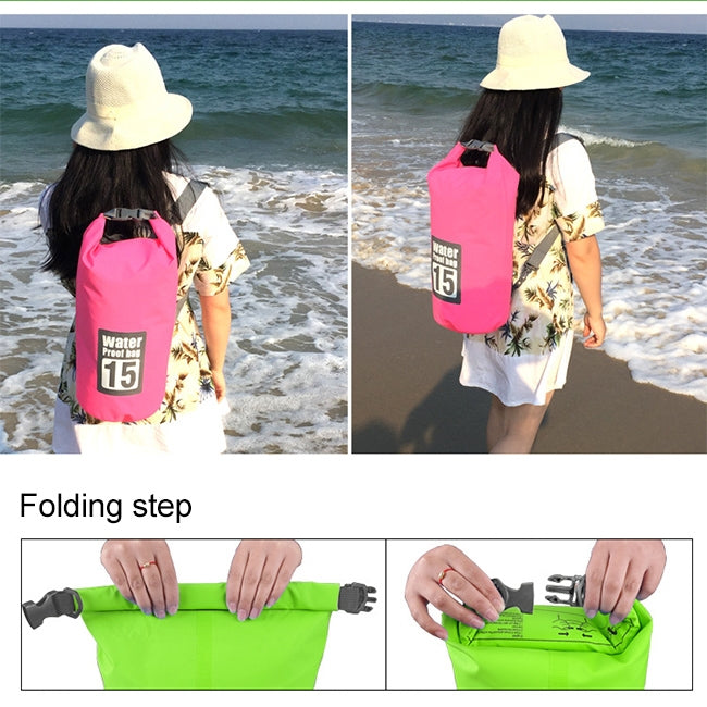 Sac étanche extérieur sec à double bandoulière, capacité : 15L, 15L