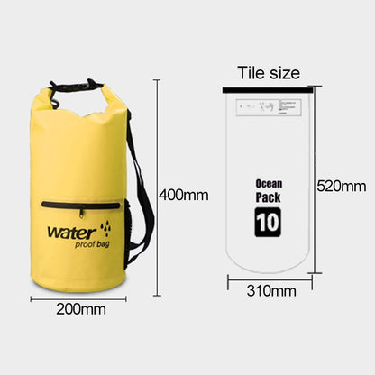 Sac étanche sec extérieur à double bandoulière, sac baril en PVC, capacité : 10L, 10L