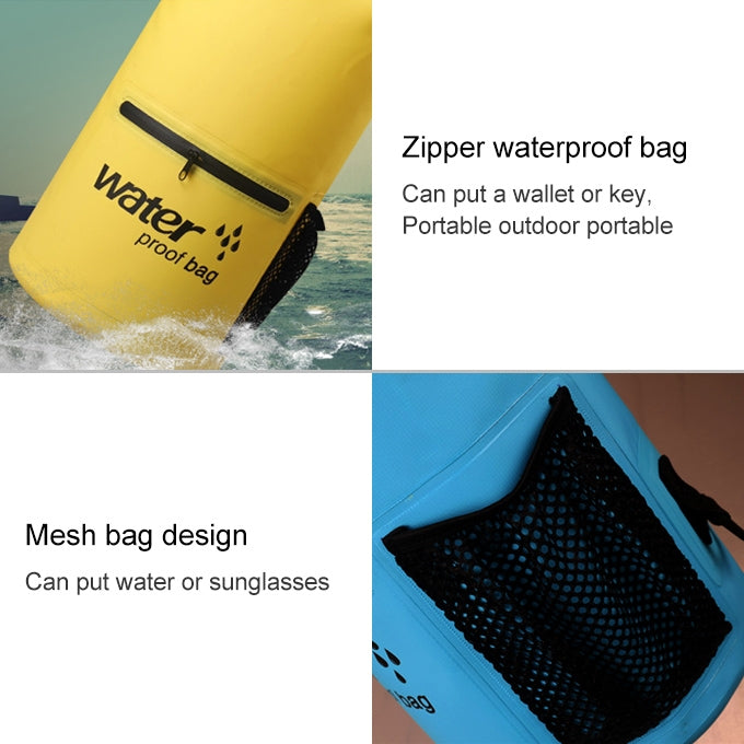 Sac étanche sec extérieur à double bandoulière, sac baril en PVC, capacité : 10L, 10L
