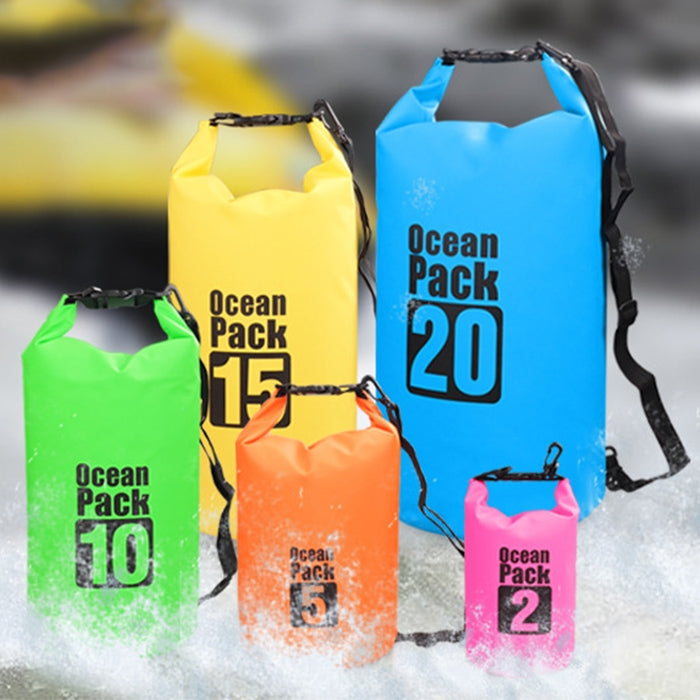 Outdoor Waterproof Single Shoulder Bag Dry Sack PVC Barrel Bag, Capacity: 5L, Capacity: 5L (Green), Capacity: 5L (Sky Blue), Capacity: 5L (Yellow), Capacity: 5L (Black), Capacity: 5L (Dark Blue), Capacity: 5L (Orange), Capacity: 5L (Pink)
