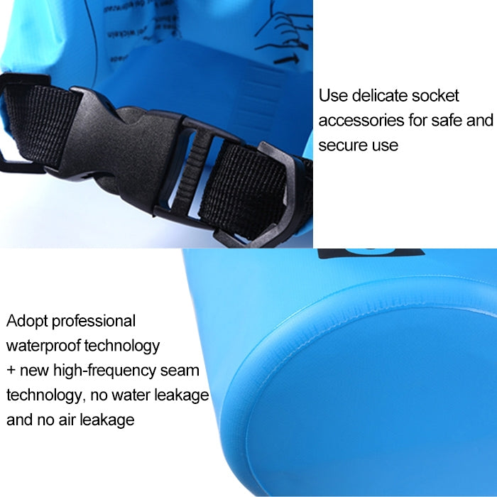 Sac étanche cylindrique en PVC pour une épaule, sac sec, capacité: 15L, capacité: 15L (rose), capacité: 15L (vert), capacité: 15L (bleu ciel), capacité: 15L (jaune), capacité: 15L (noir), capacité: 15L (bleu foncé), capacité: 15L (orange)