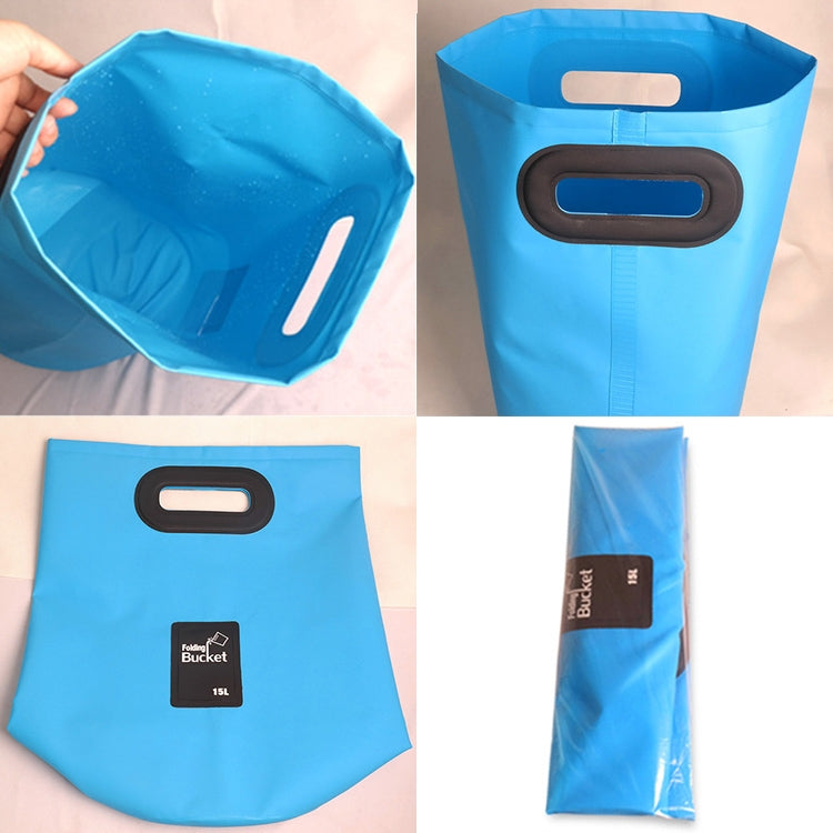 Outdoor Portable Folding Sink PVC Collapsible Bucket, Capacity: 15L, 15L Sky Blue, 15L Yellow, 15L Black, 15L Dark Blue, 15L Orange, 15L Green, 15L Rose Red