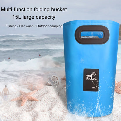 Outdoor Portable Folding Sink PVC Collapsible Bucket, Capacity: 15L, 15L Sky Blue, 15L Yellow, 15L Black, 15L Dark Blue, 15L Orange, 15L Green, 15L Rose Red
