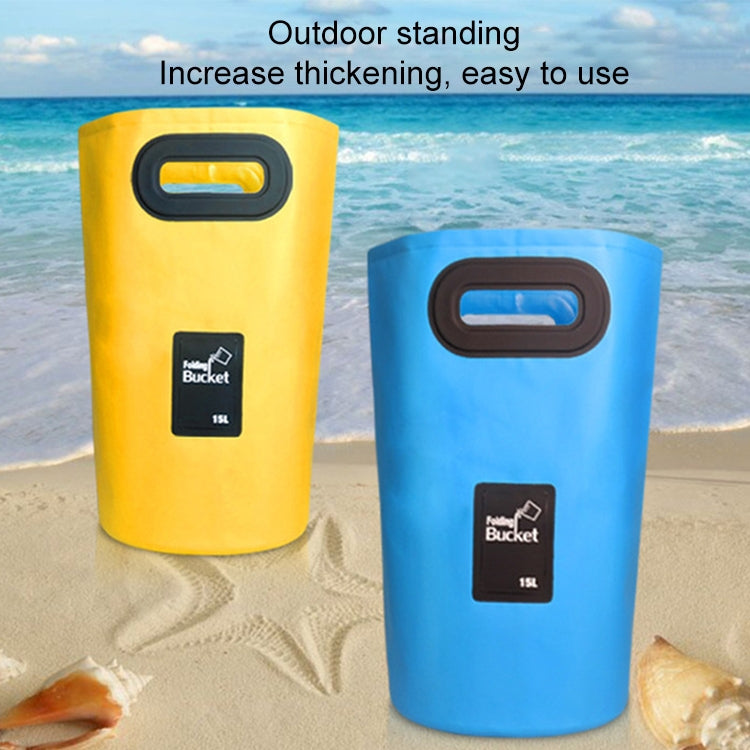 Outdoor Portable Folding Sink PVC Collapsible Bucket, Capacity: 15L, 15L Sky Blue, 15L Yellow, 15L Black, 15L Dark Blue, 15L Orange, 15L Green, 15L Rose Red
