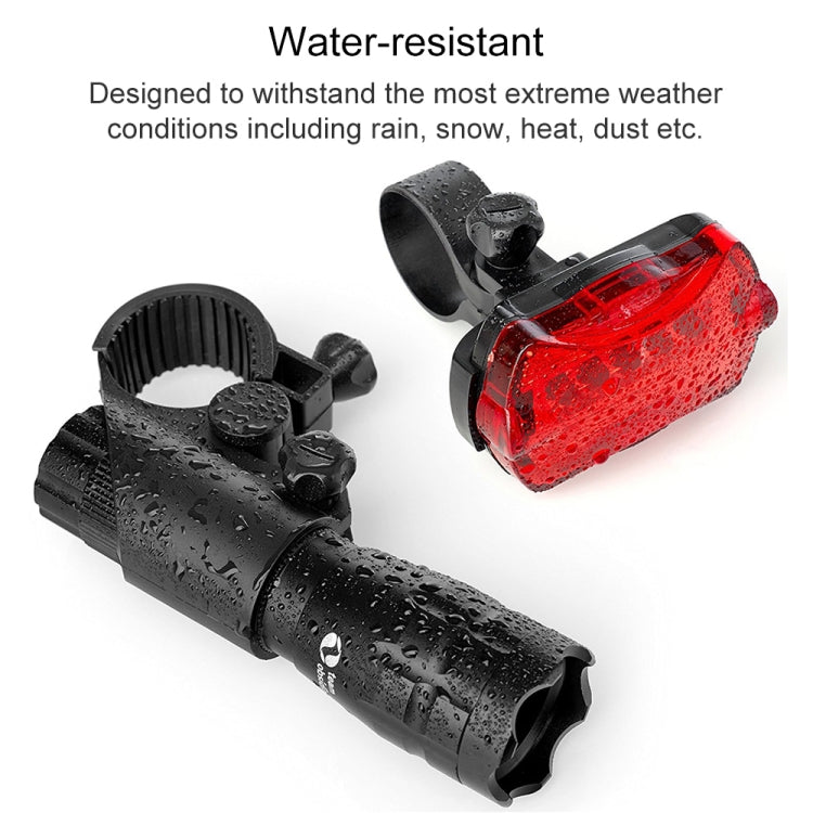 5W Mountain Bike Headlight Charging Zoom Glare Waterproof Flashlight Set Car Headlight + Taillight (Set Five), Set Five
