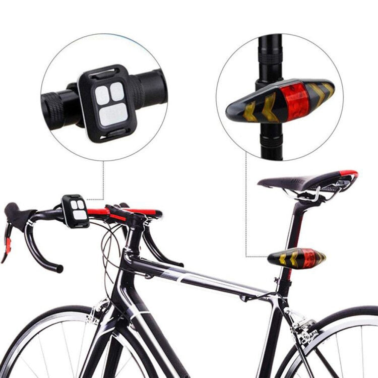 Feu arrière de vélo intelligent avec télécommande sans fil et clignotants, rechargeable par USB