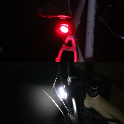 COB Lamp Bead 160LM USB Charging Four-speed Waterproof Bicycle Headlight / Taillight Set,  Red + White Light 650MA, Red + White Light