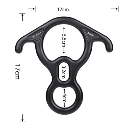 XINDA XD8602 Descendeur en Huit avec Oreilles Coudées pour Escalade et Secours, Dispositif d'Assurage