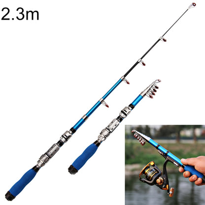 37cm Tragbare Teleskop-Meeresangelrute Mini-Angelrute, ausgefahrene Länge: 2,3m, 2,3m