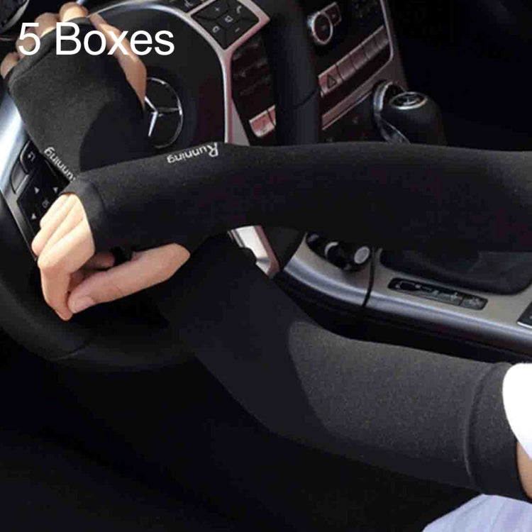 5 Boîtes Manches en Soie Glacée Nouveau Style Frais et Cool Protection Anti-UV, Style Doigts Ouverts, Style Doigts Ouverts
