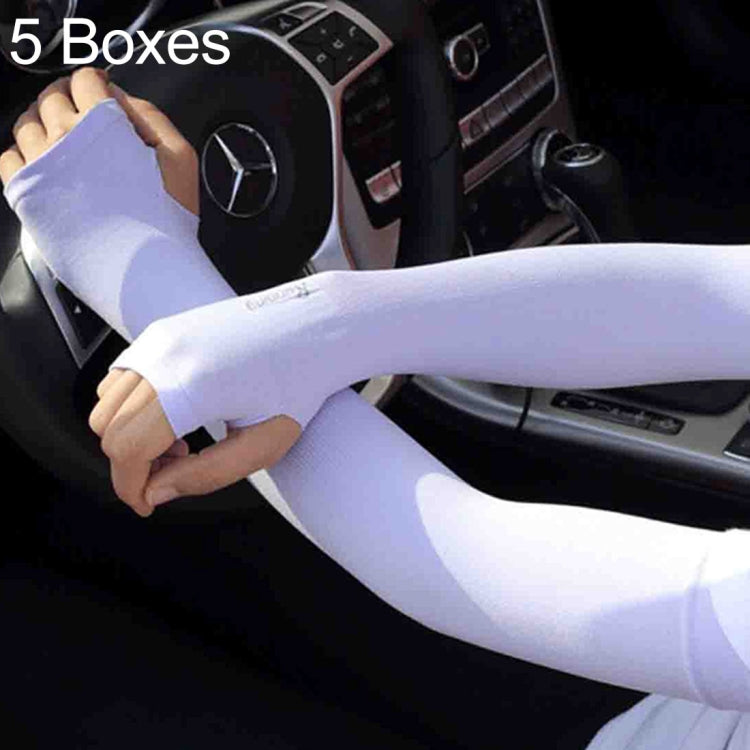 5 Boîtes Manches en Soie Glacée Nouveau Style Frais et Cool Protection Anti-UV, Style Doigts Ouverts, Style Doigts Ouverts