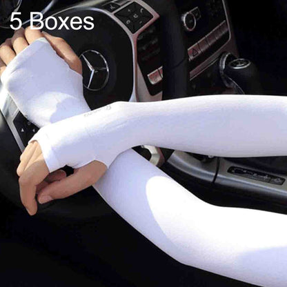5 Boîtes Manches en Soie Glacée Nouveau Style Frais et Cool Protection Anti-UV, Style Doigts Ouverts, Style Doigts Ouverts