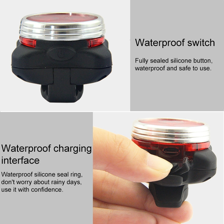 COB Lamp Bead 160LM USB Charging Four-speed Waterproof Bicycle Headlight / Taillight Set,  Red Blue Light Dimming 650MA, Red Blue Light Dimming