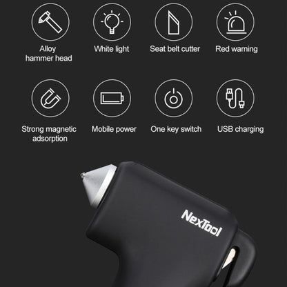 Original Xiaomi Youpin NexTool Natuo Multifunctional Survival Hammer with Emergency Lighting & Mobile Phone Charging, with Emergency Lighting