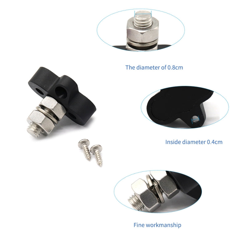 Single Heavy-Duty Terminal Studs Black  M10 Bus Bar for Car / RV / Boat, M10 Black