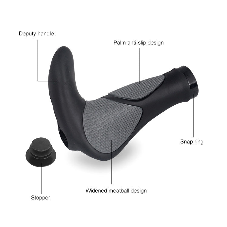 DEEMOUNT BGP110 Poignée de Guidon de Vélo VTT en Caoutchouc, Version avec Cornes, Version avec Cornes