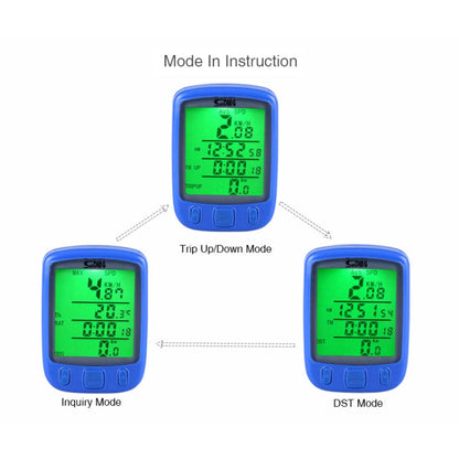 SUNDING 563C Bike Bicycle Waterproof Wireless LCD Screen Luminous Mileage Speedometer Odometer, English Version, 563C(Black), 563C(Blue), 563C (Yellow)