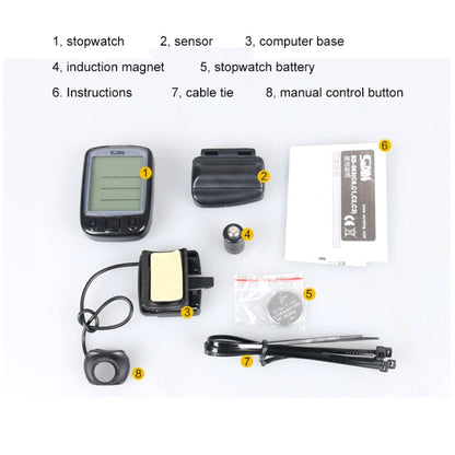 SUNDING 563C Bike Bicycle Waterproof Wireless LCD Screen Luminous Mileage Speedometer Odometer, English Version, 563C(Black), 563C(Blue), 563C (Yellow)