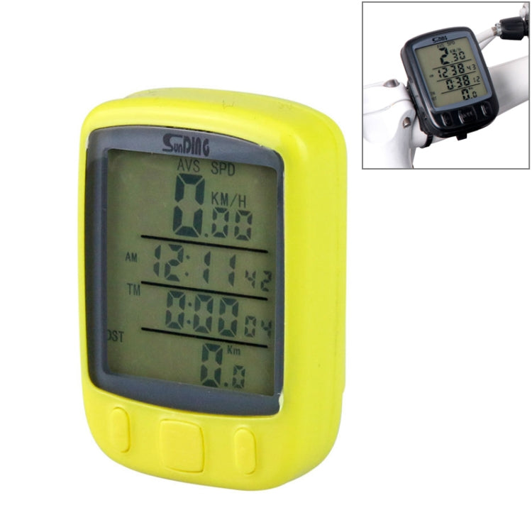 SUNDING 563C Bike Bicycle Waterproof Wireless LCD Screen Luminous Mileage Speedometer Odometer, English Version, 563C(Black), 563C(Blue), 563C (Yellow)