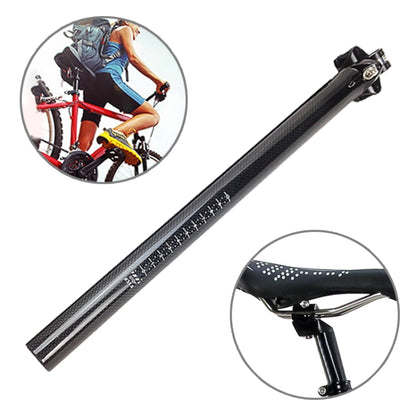 TOSEEK 3K Fibre de Carbone VTT Vélo de Route Tige de Selle de Vélo Raccord de Selle Poteau de Selle Accessoires de Vélo, Taille: 31.6x400mm, 31.6x400mm