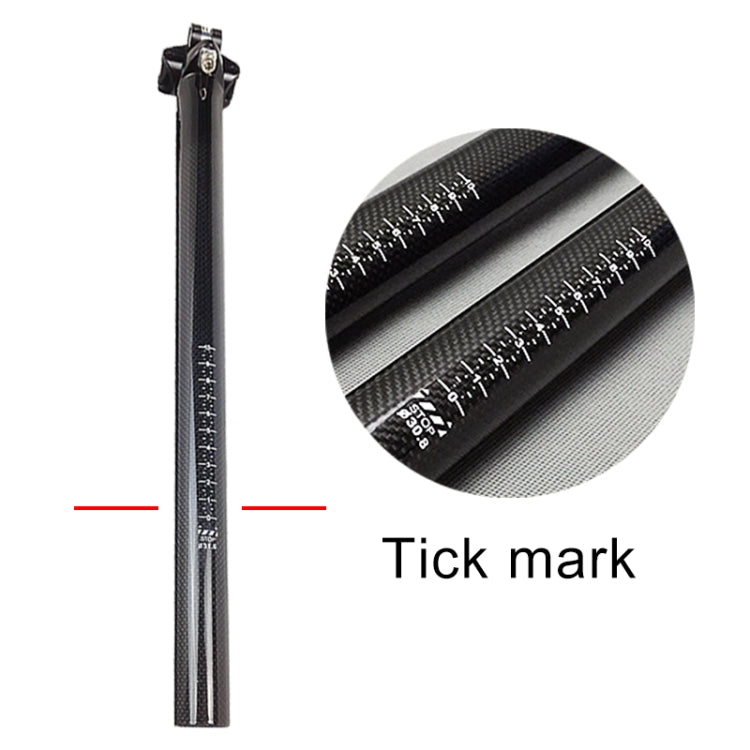 TOSEEK 3K Fibre de Carbone VTT Vélo de Route Tige de Selle de Vélo Raccord de Selle Poteau de Selle Accessoires de Vélo, Taille: 31.6x400mm, 31.6x400mm