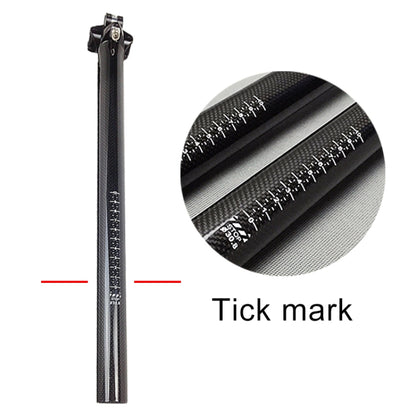TOSEEK 3K Fibre de Carbone VTT Vélo de Route Tige de Selle de Vélo Raccord de Selle Poteau de Selle Accessoires de Vélo, Taille: 31.6x400mm, 31.6x400mm