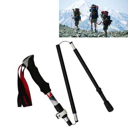 Bâtons de randonnée pliables portables en alliage d'aluminium à 5 nœuds, longueur pliée : 28,5 cm, longueur pliée : 28,5 cm (noir), longueur pliée : 28,5 cm (vert), longueur pliée : 28,5 cm (bleu), longueur pliée : 28,5 cm (rouge)