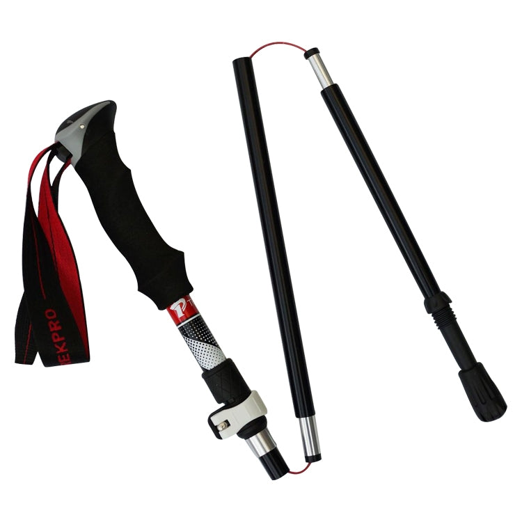 Bâtons de randonnée pliables portables en alliage d'aluminium à 5 nœuds, longueur pliée : 28,5 cm, longueur pliée : 28,5 cm (noir), longueur pliée : 28,5 cm (vert), longueur pliée : 28,5 cm (bleu), longueur pliée : 28,5 cm (rouge)