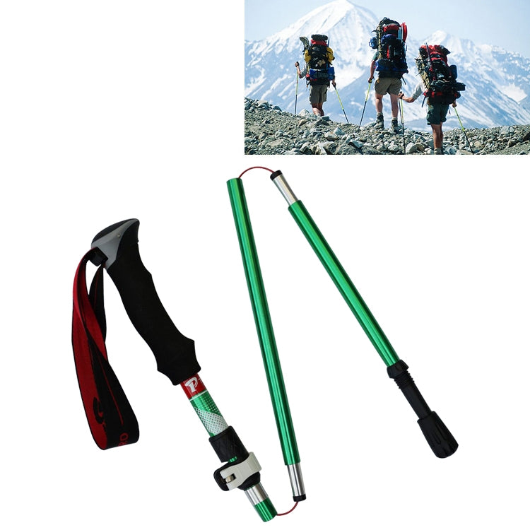 Bâtons de randonnée pliables portables en alliage d'aluminium à 5 nœuds, longueur pliée : 28,5 cm, longueur pliée : 28,5 cm (noir), longueur pliée : 28,5 cm (vert), longueur pliée : 28,5 cm (bleu), longueur pliée : 28,5 cm (rouge)