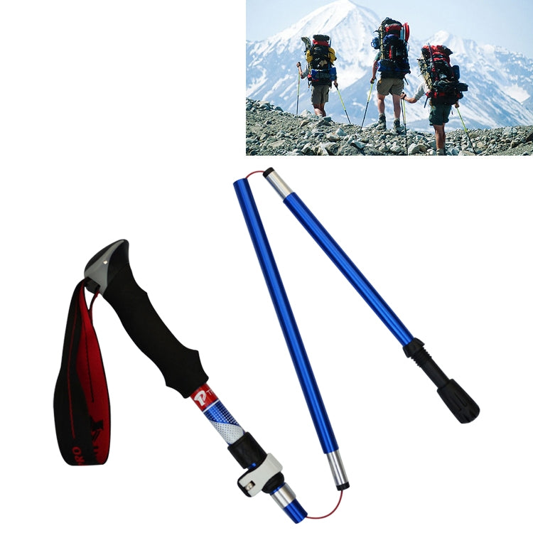 Bâtons de randonnée pliables portables en alliage d'aluminium à 5 nœuds, longueur pliée : 28,5 cm, longueur pliée : 28,5 cm (noir), longueur pliée : 28,5 cm (vert), longueur pliée : 28,5 cm (bleu), longueur pliée : 28,5 cm (rouge)
