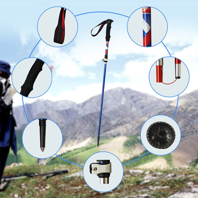 5 Node Portable Foldable Aluminium Alloy Alpenstocks Trekking Poles, Folding Length : 35CM, Folding Length : 35CM (Blue), Folding Length : 35CM (Red), Folding Length : 35CM (Black), Folding Length : 35CM (Green)