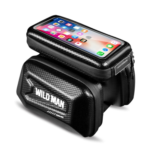 WILD MAN E6S Sacoche Avant Étanche avec Écran Tactile pour VTT, Grande Capacité, pour Tube Supérieur de Vélo, Accessoires de Cyclisme, E6S
