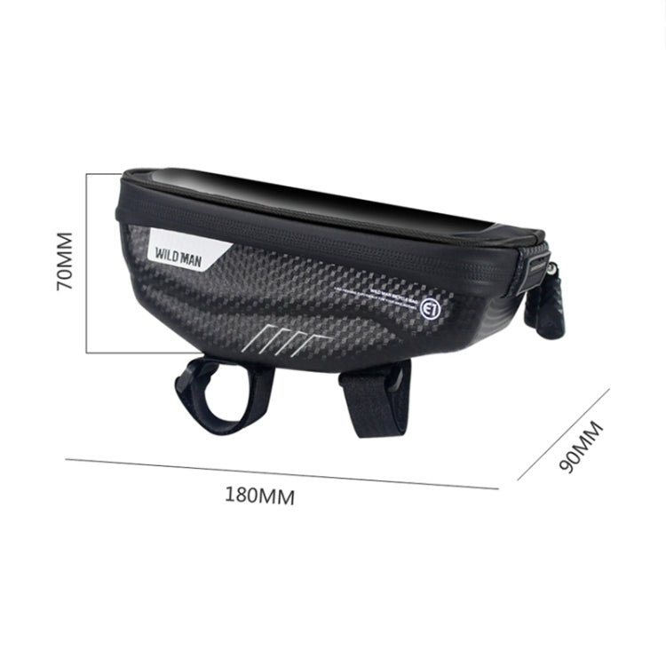WILD MAN E1 Waterproof Front Bag MTB Mobile Phone Sets Bicycle Tube Bag Riding Accessories, E1 (Black), E1 (Red)