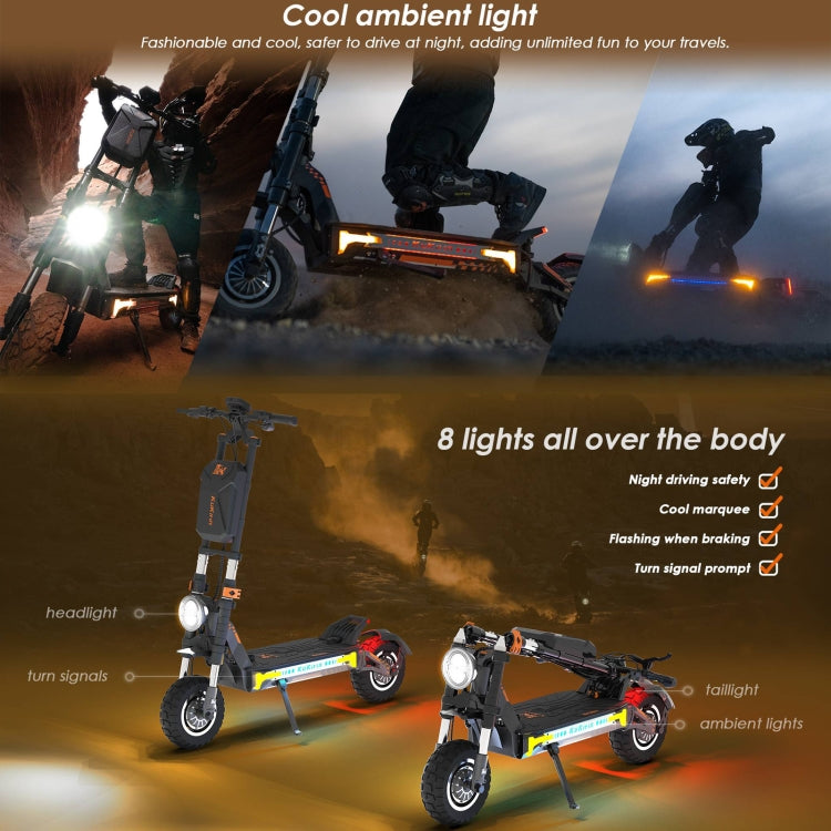 Kukirin G4 Max Pneus 12 pouces 3200W 60V 35.2AH Trottinette Électrique Tout-Terrain Pliable à Trois Vitesses avec Écran LED, G4 Max