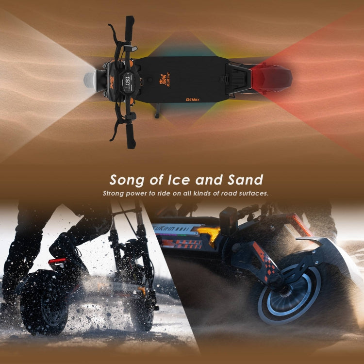 Kukirin G4 Max Pneus 12 pouces 3200W 60V 35.2AH Trottinette Électrique Tout-Terrain Pliable à Trois Vitesses avec Écran LED, G4 Max