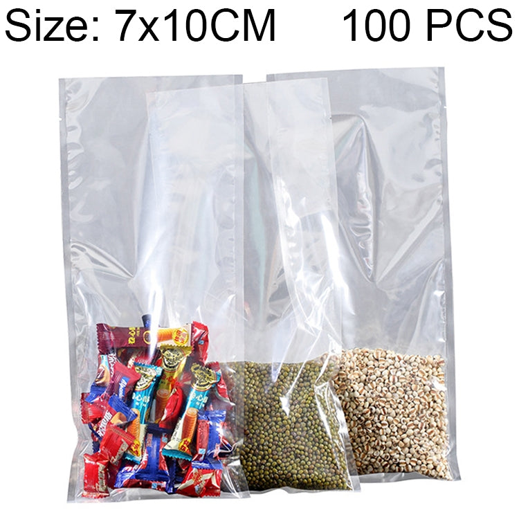 100 PCS Food Vacuum Packaging Transparent Plastic Bag Nylon Fresh-keeping Bag, Size: 25cm x 35cm, Size: 7cm x 10cm