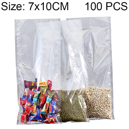 100 PCS Food Vacuum Packaging Transparent Plastic Bag Nylon Fresh-keeping Bag, Size: 25cm x 35cm, Size: 7cm x 10cm