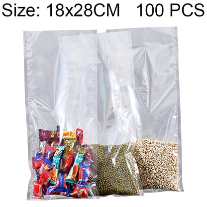 100 PCS Food Vacuum Packaging Transparent Plastic Bag Nylon Fresh-keeping Bag, Size: 25cm x 35cm, Size: 18cm x 28cm
