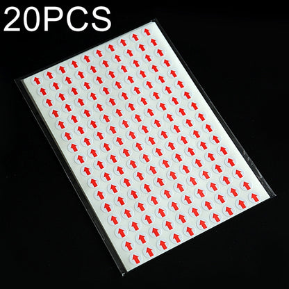 20 PCS Round Shape Self-adhesive Arrow Rework Sticker Rework Label, Round Shape