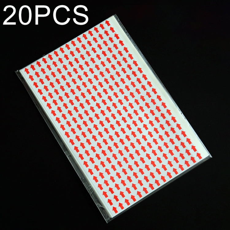 20 PCS Rectangle Shape Self-adhesive Arrow Rework Sticker Rework Label, Rectangle Shape