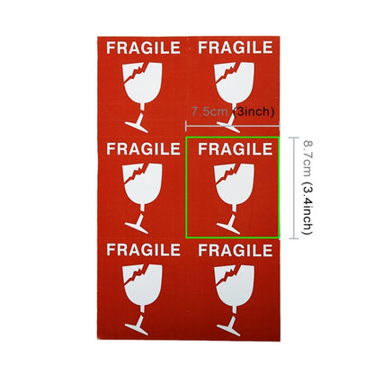 10pcs Self-adhesive English Warning Sticker Fragile Label, Fragile Label