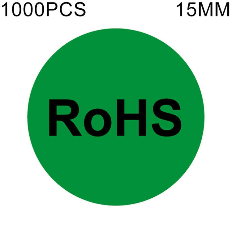 1000 PCS Round Shape Self-adhesive RoHS Sticker RoHS Label, Diameter: 15mm, Diameter: 15mm