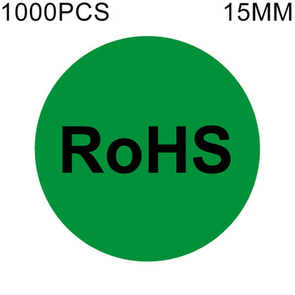 1000 PCS Round Shape Self-adhesive RoHS Sticker RoHS Label, Diameter: 15mm, Diameter: 15mm